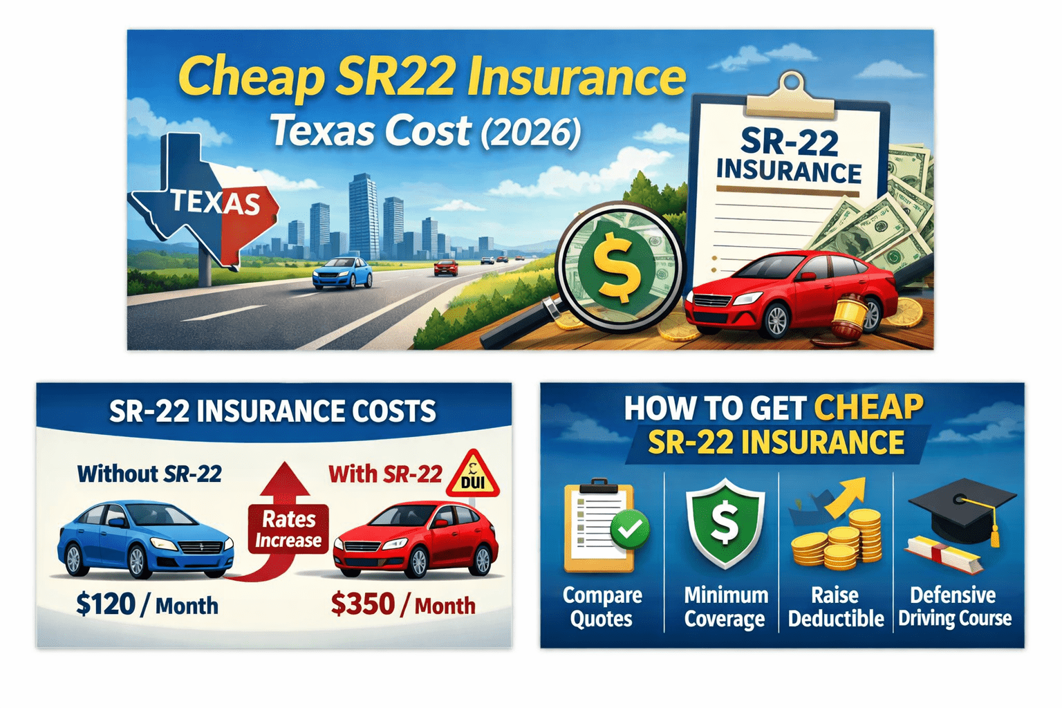 SR-22 insurance cost comparison in Texas